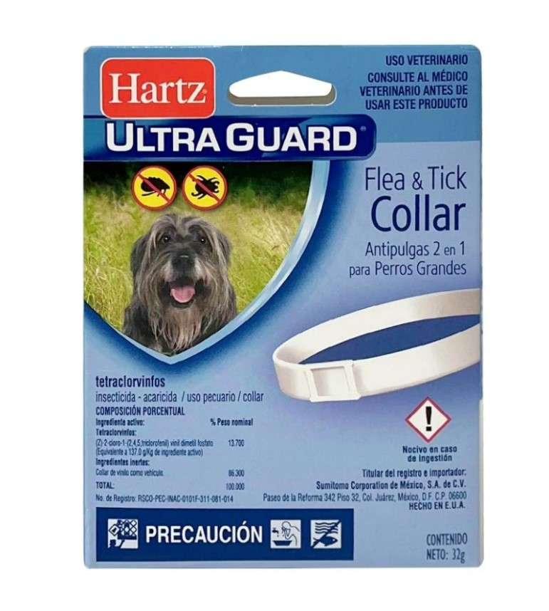 Collar Antipulgas 2 En 1 Perros Hartz Pulgas Y Garrapatas Para Perro Grande