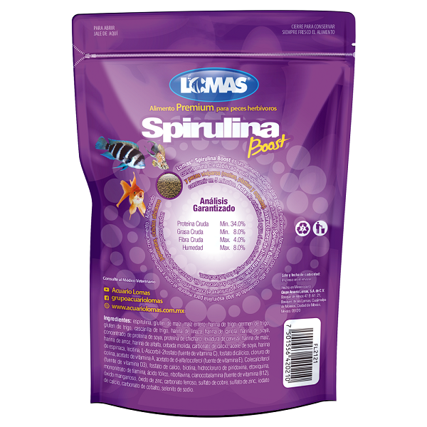 Alimento Spirulina Boots para peces Herbivoros 350 gramos