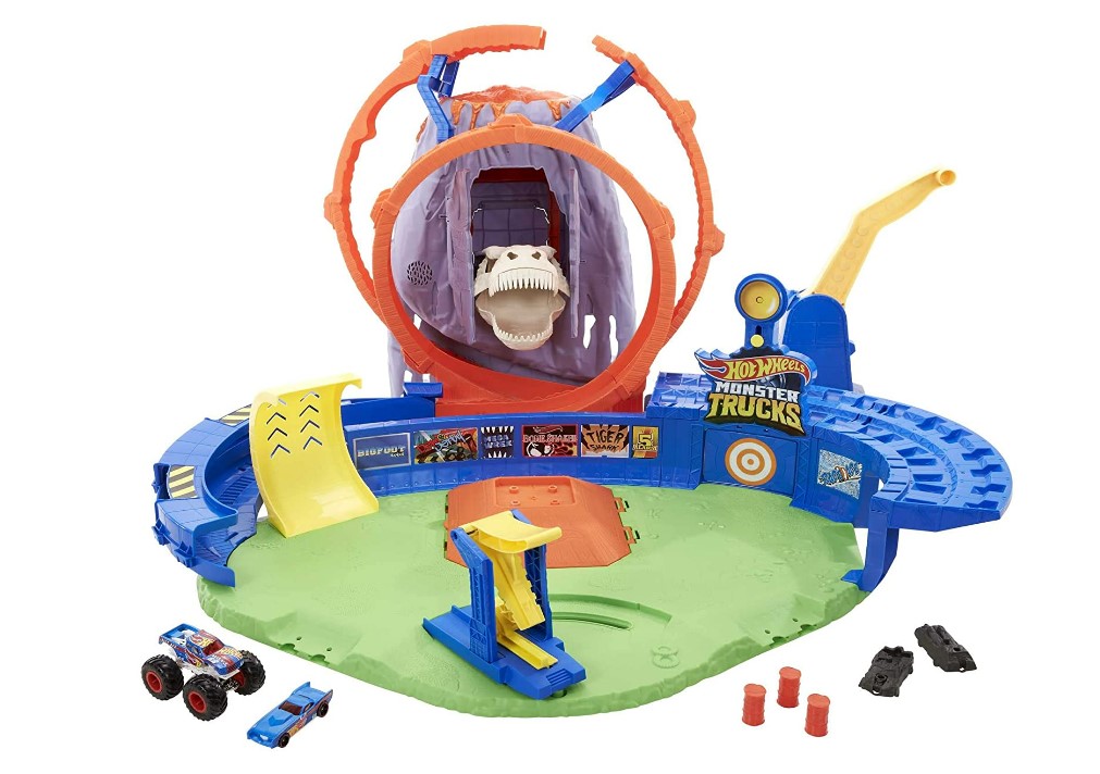 Hot Wheels® Monster Trucks T-rex Volcano Arena Pista Juguete para niños