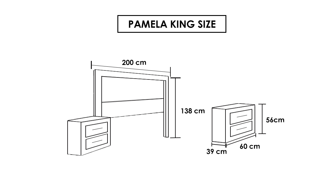 Recamara Pamela King Size 3 Piezas Capuchino - Kessa.