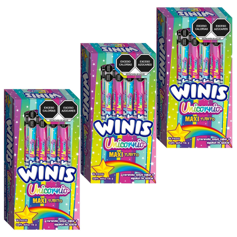Paquete 4 Winis Unicornio 16 piezas c/u