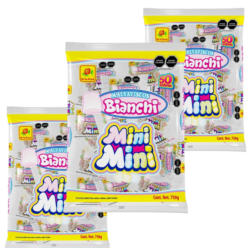 Paquete 4 Bombon Bianchi Mini Mini 50 piezas c/u