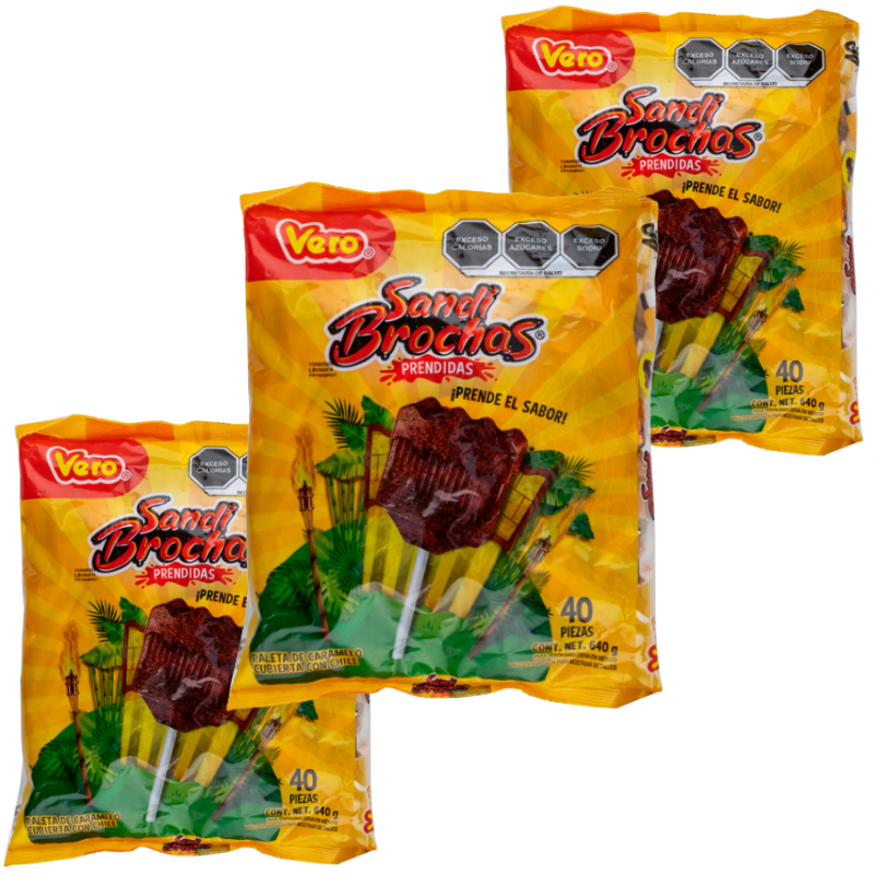 Paquete 4 Paletas Sandibrocha Prendida 40 piezas c/u