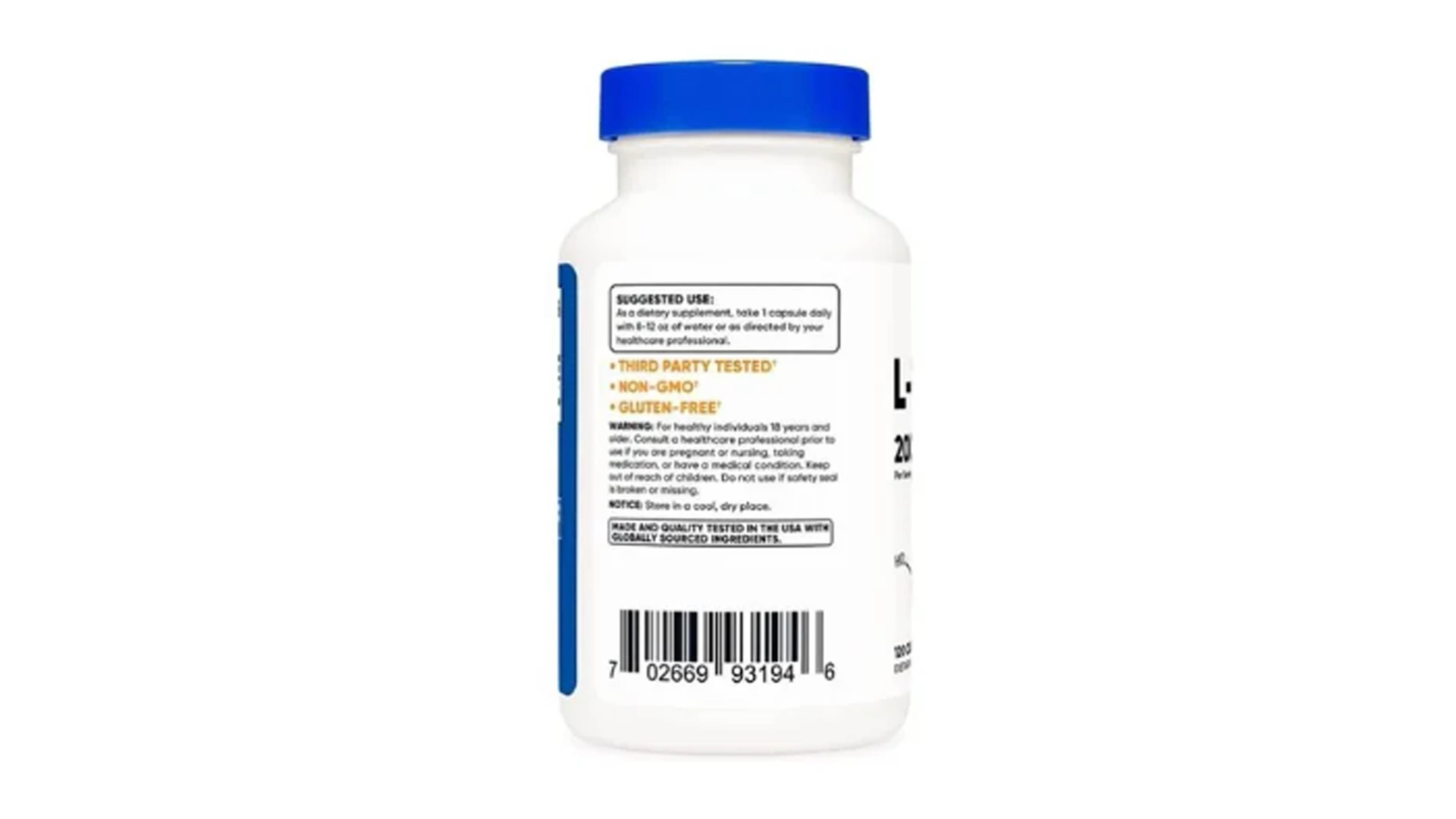 L Teanina 200mg Nutricost 120 Cápsulas L Theanine 