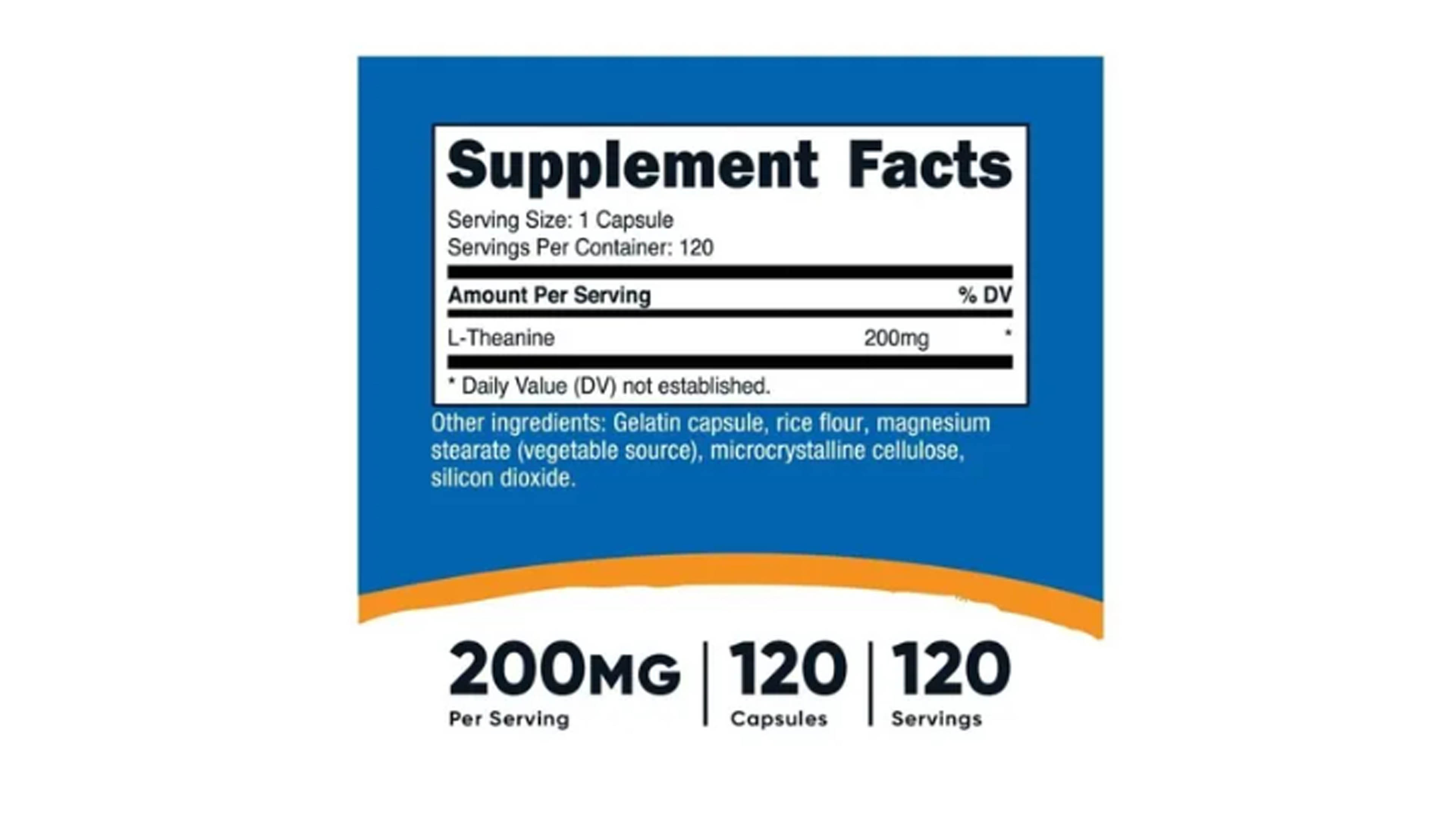 L Teanina 200mg Nutricost 120 Cápsulas L Theanine 