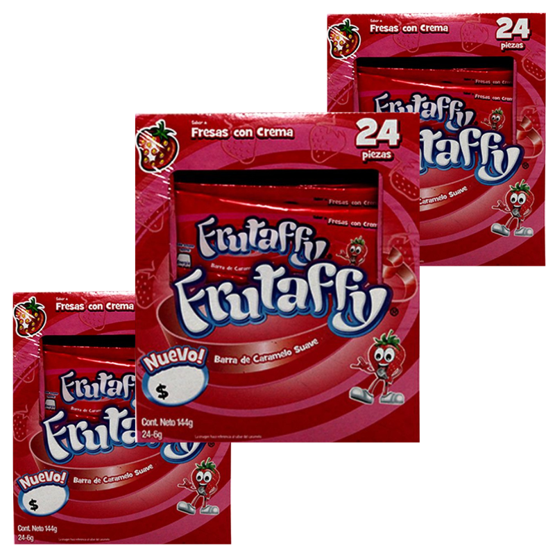 Paquete 5 Frutaffy Fresa Crema 24 piezas c/u
