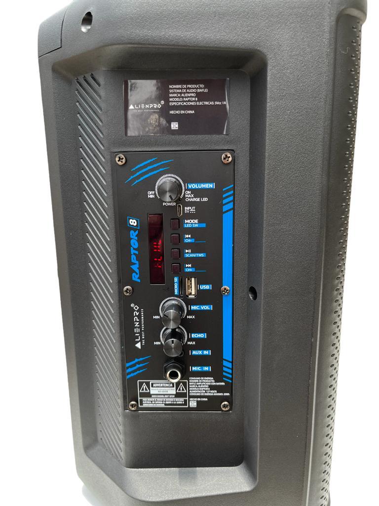 Bafle Amplificado ALIENPRO Raptor 8 Conexión Bluetooth 