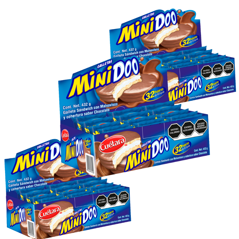 Paquete 4 Galletas Minidoo 32 piezas c/u