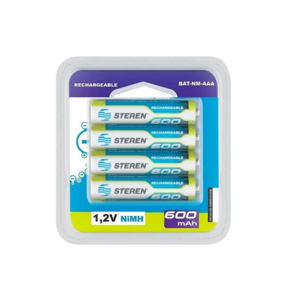 4 Pilas Recargables Aaa Nimh 600 Mah 1.2 Vcc Steren