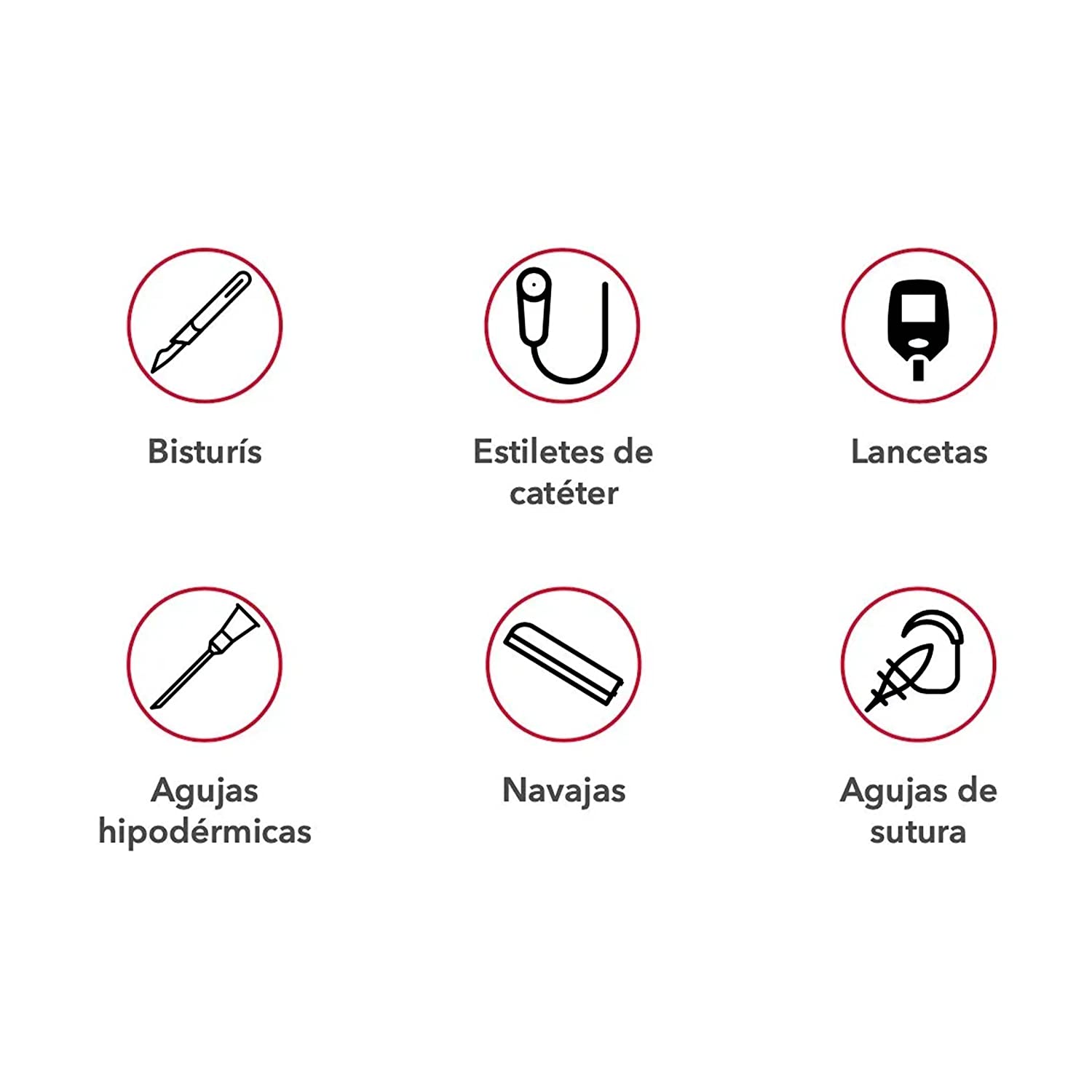 Contenedor Rojo Para Residuos Peligrosos Punzocortantes Rpbi de 3 Lts