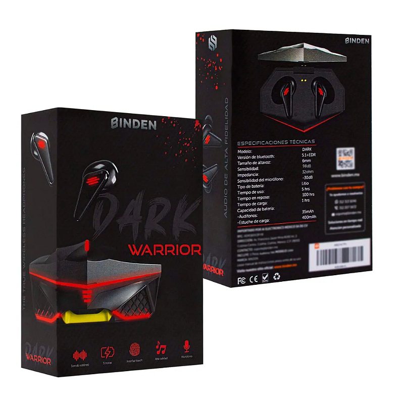 Audífonos Gamer Bluetooth Binden Dark Warrior K98 Touch