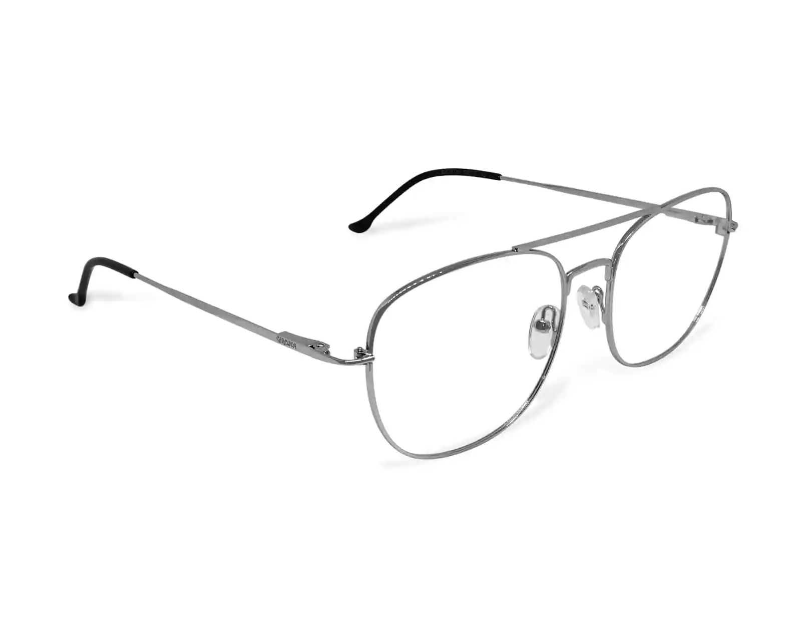 Lentes Girona de metal color plata con Filtro Azul
