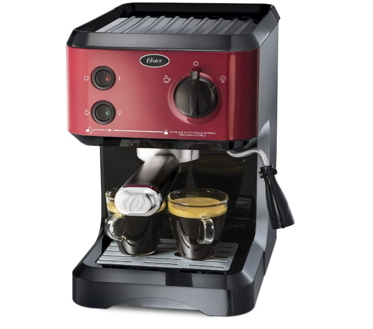 Cafetera Oster Bvstecmp65 Automática Roja Para Expreso Y Cápsulas Monodosis 127v