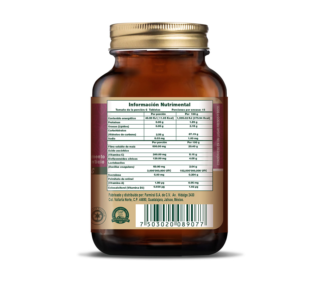 Exzon, Fibra, Lactobacilos y Vitaminas, Tabletas Masticables, 90 Tabletas