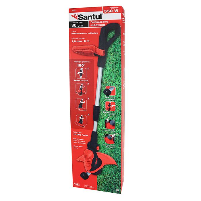 Desbrozadora eléctrica 550W, 127V, 10000rpm, SANTUL modelo: 7584.
