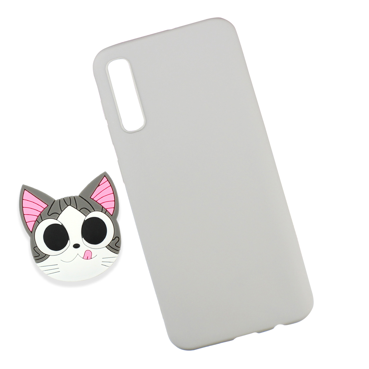 Funda Case Triche para Samsung GALAXY A50 ( A505 ) | GALAXY A30S ( A307 ) Diseño Gato Michi SO Color Gris