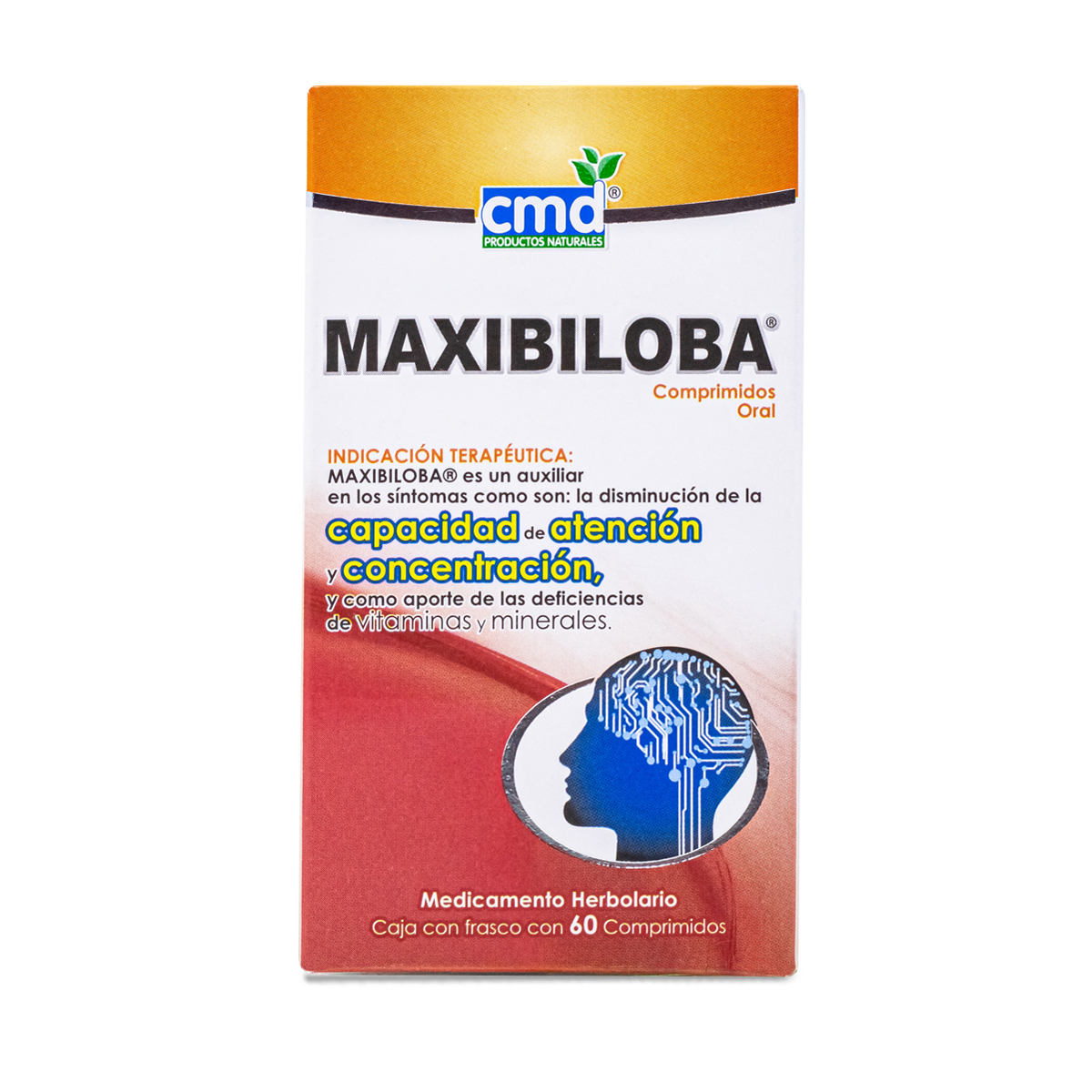 Maxibiloba 60 Comprimidos Acido Glutámico Y Calcio Cmd