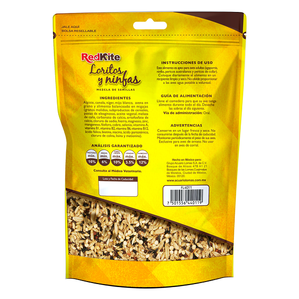 Alimento para Loritos y Ninfas Mezcla de Semillas 500 gramos