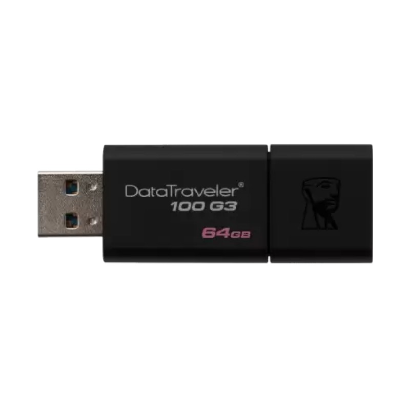 Memoria Kingston 64gb Usb 3.0 Alta Velocidad Datatraveler 100 G3 Negro