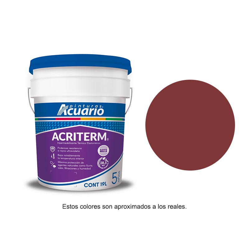 Impermeabilizante Acriterm Acuario 5 años 19 Lt Terracota IM77190