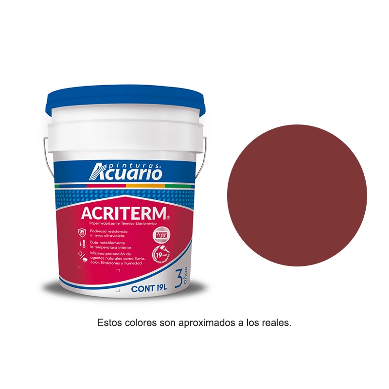 Impermeabilizante Acriterm Acuario 3 años 19 Lt Terracota IM76190.