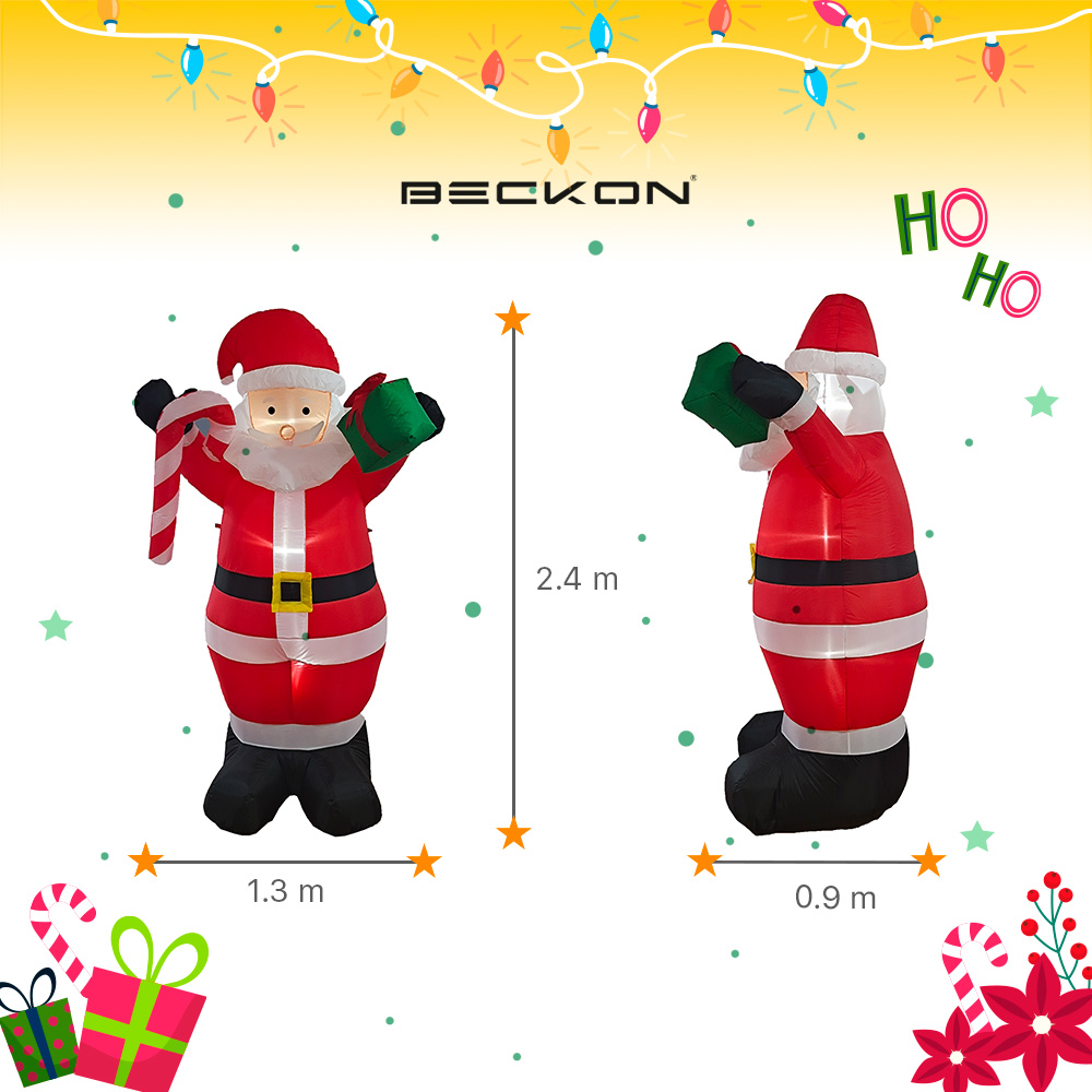 Inflable de Navidad Navideño SANTA CLAUS gigante con leds 2.4m