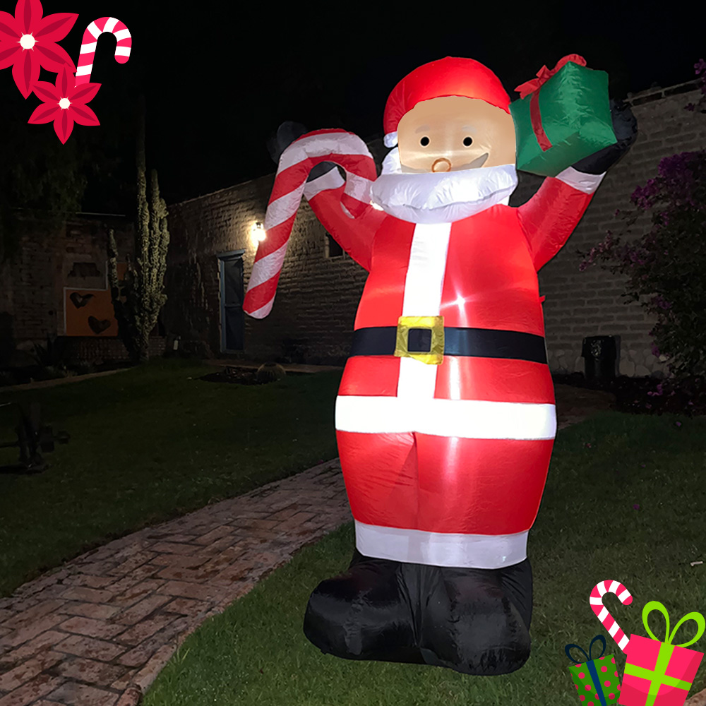Inflable de Navidad Navideño SANTA CLAUS gigante con leds 2.4m