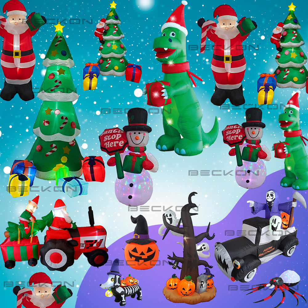 Inflable de Navidad Navideño SANTA CLAUS gigante con leds 2.4m