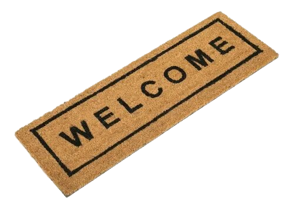Tapete De Entrada Puerta Welcome Fibra De Coco 75 X 25