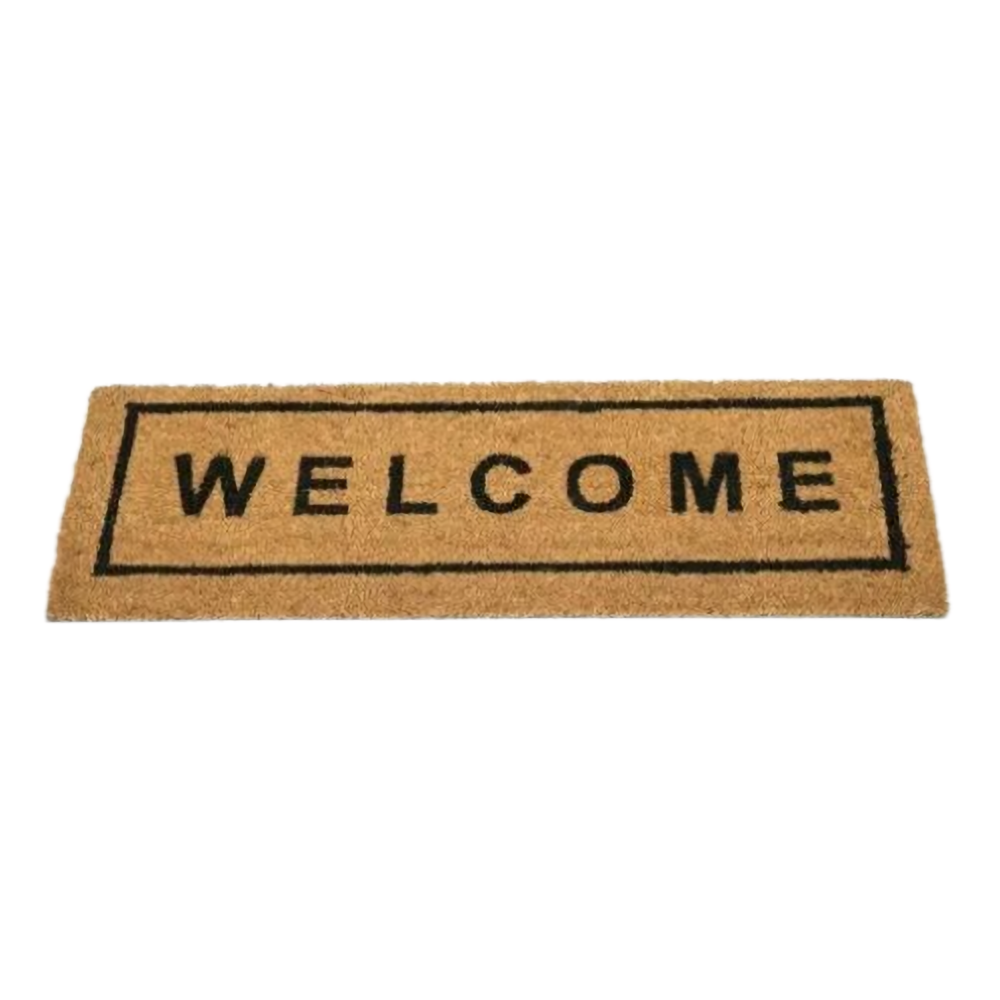Tapete De Entrada Puerta Welcome Fibra De Coco 75 X 25