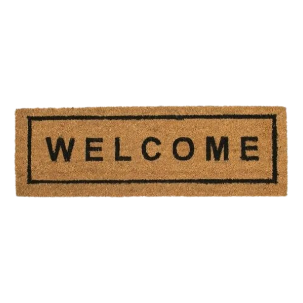 Tapete De Entrada Puerta Welcome Fibra De Coco 75 X 25