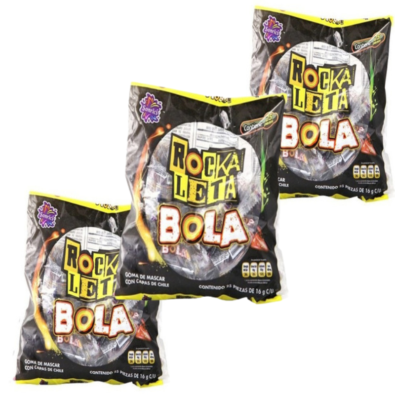 Paquete 5 Rockaleta Bola 20 piezas c/u