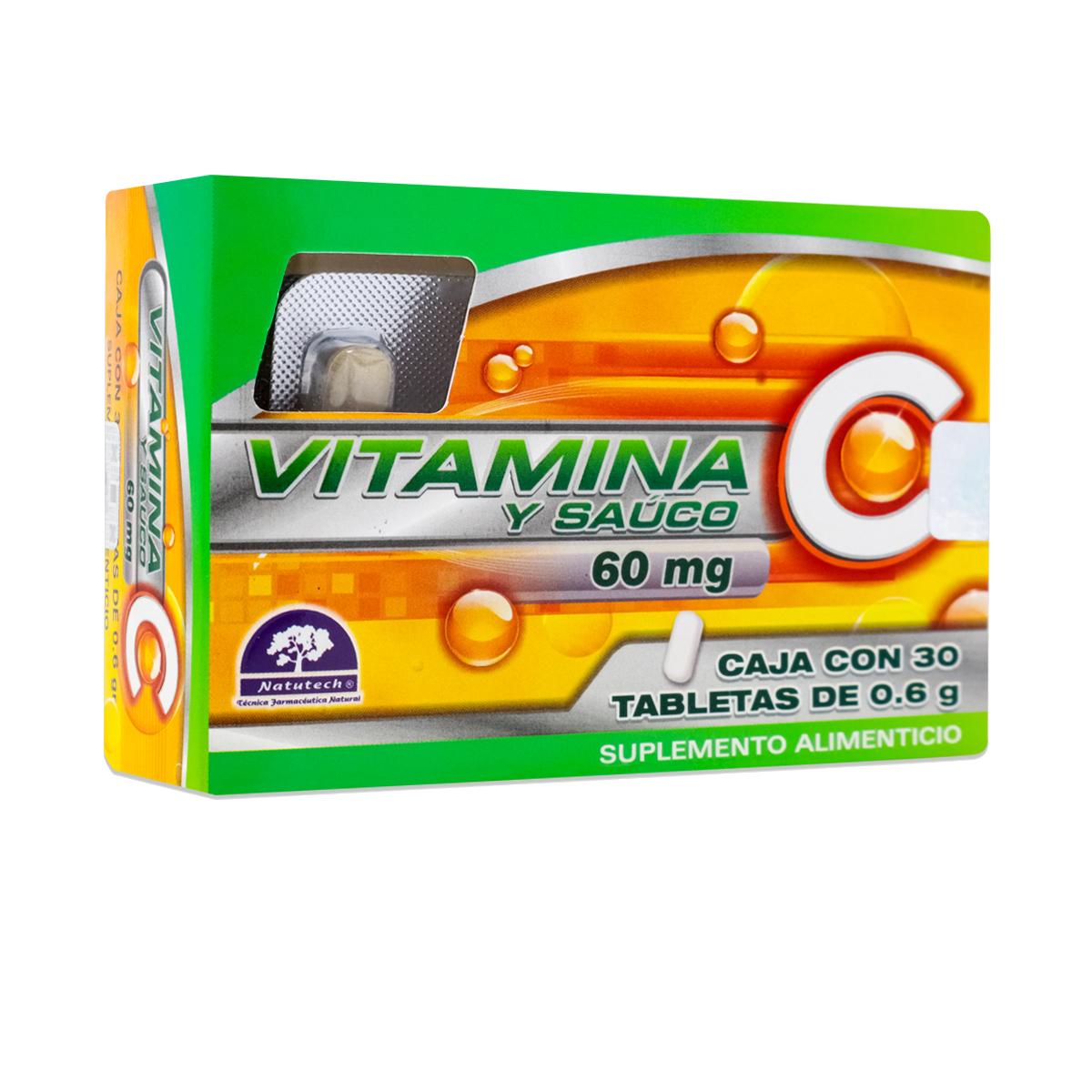 Vitamina C Y Sauco 60 Mg 30Tab 0.6G Natutech