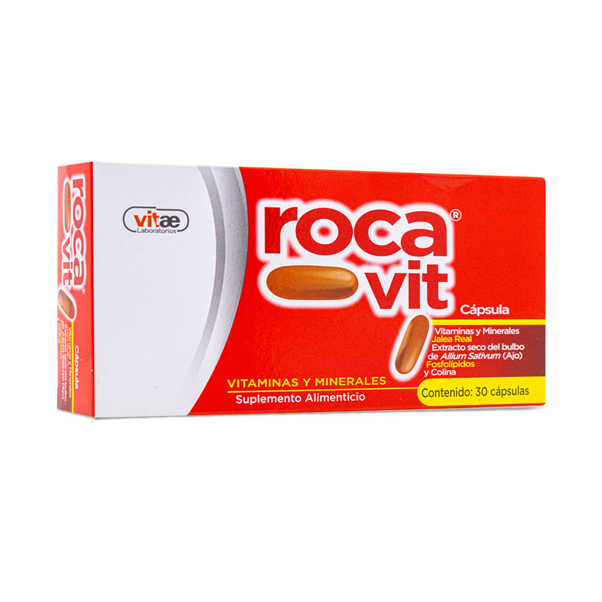 Roca Vit Caps Vitaminas Y Minerales Jalea Real, Extracto Seco De Ajo Y Colina 30 Caps Vitae
