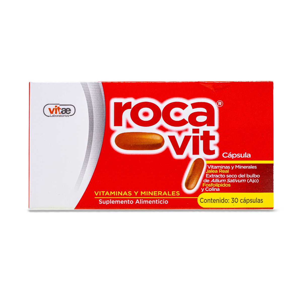 Roca Vit Caps Vitaminas Y Minerales Jalea Real, Extracto Seco De Ajo Y Colina 30 Caps Vitae