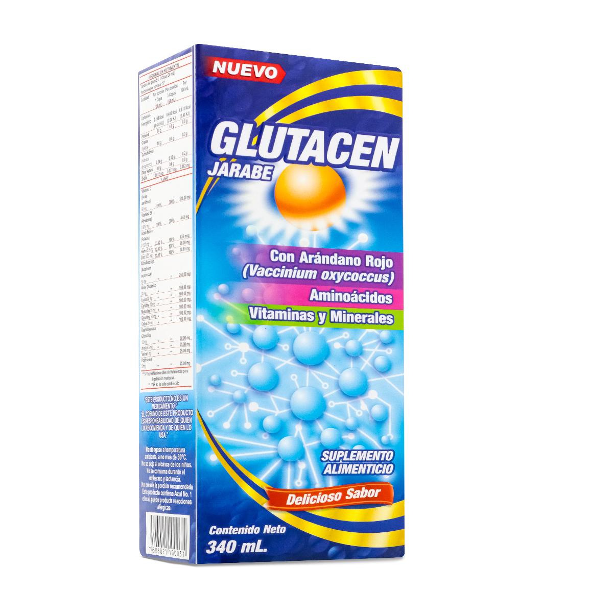 Glutacen Jarabe Con Arandano Rojo Aminoacidos Vitaminas Y Minerales 340 Ml Fortifarma 