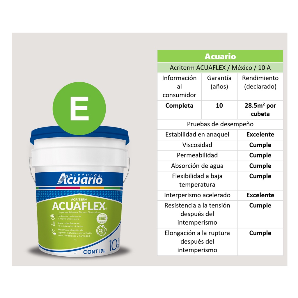 Impermeabilizante Acuaflex Acuario 10 Años 19 Lt Terracota IA35390