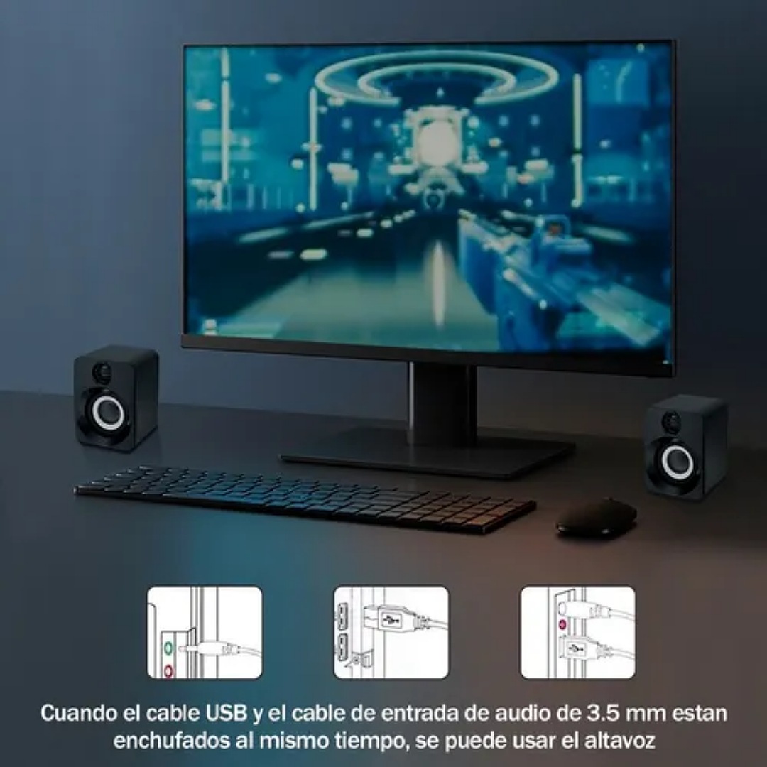 Bocinas Para Pc Altavoz Multimedia Portátil Subwoofer