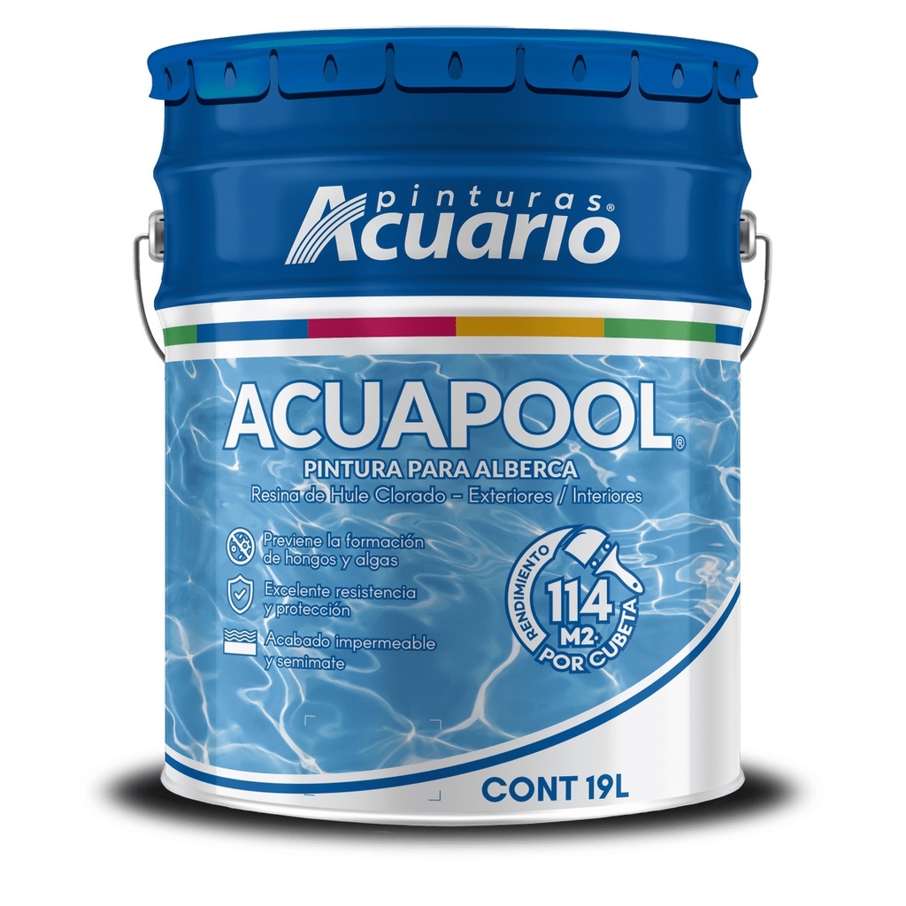 Pintura Para Alberca Acuapool Acuario Color Blanco 19 Lt HA15090