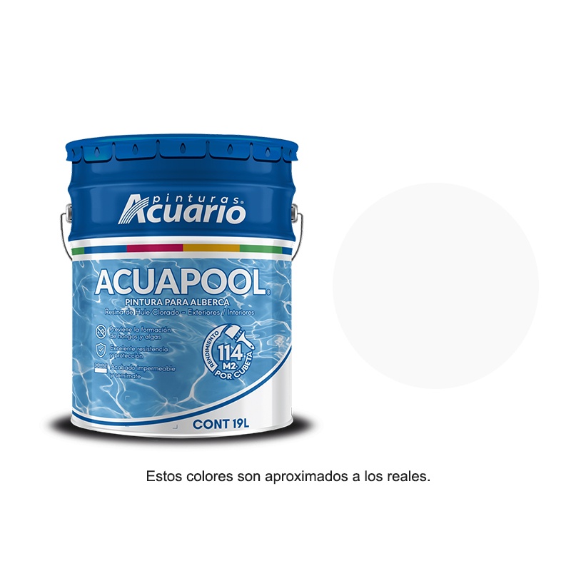 Pintura Para Alberca Acuapool Acuario Color Blanco 19 Lt HA15090