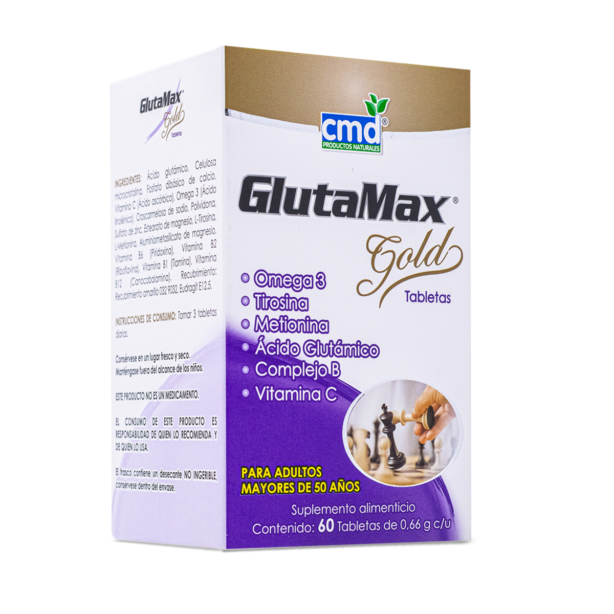 Glutamax Gold 60 Tabs .66G C/U Omega 3 Tirosina Metionina Acido Glutamico Complejo B Vitamina C Cmd 