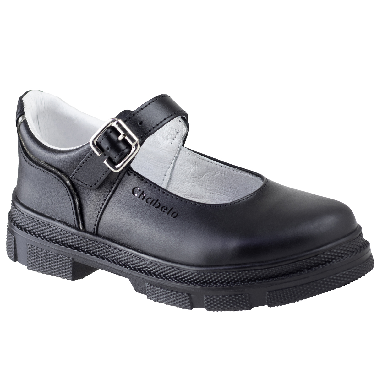 ZAPATO ESCOLAR JUVENIL MODERNO CHABELO SUELA GRUESA 149 NEGR