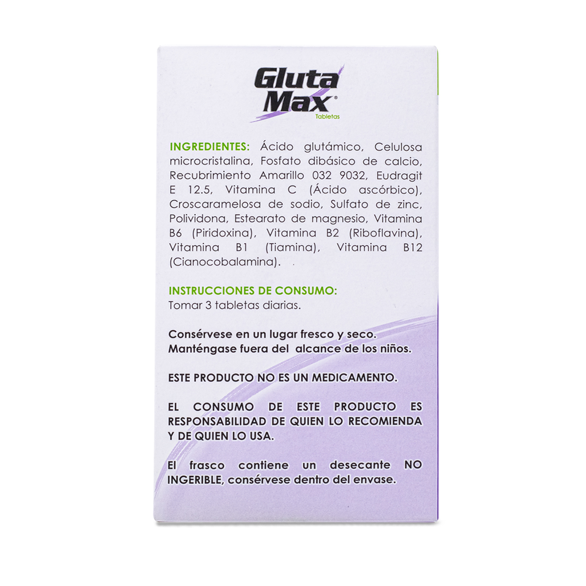 Glutamax 60 Tab .62G C/U Acido Glutamico Con Complejo B Y Vitamina C Cmd 