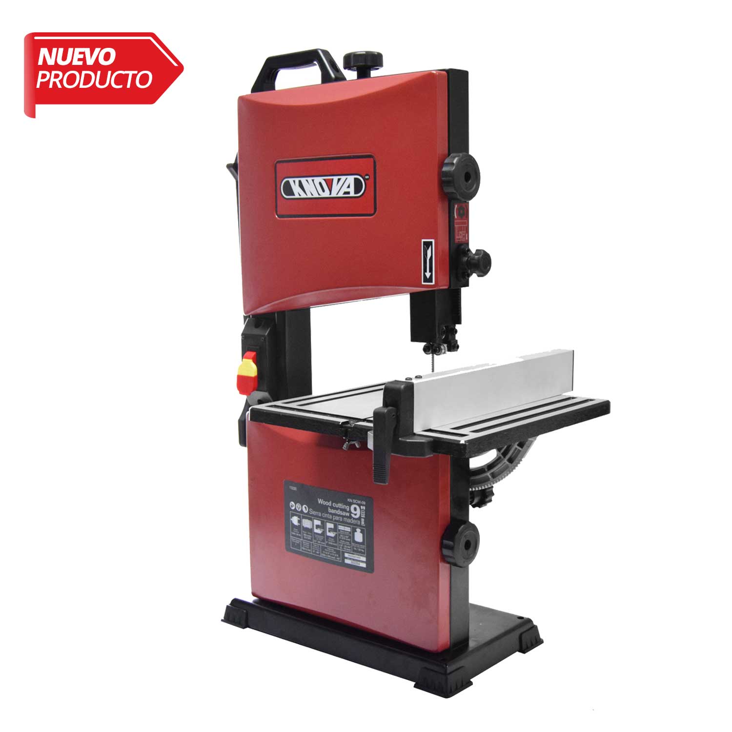 Knova Sierra Cinta para madera 9" compacta 300 watts mesa inclinable a 45 grados Velocidad sin carga 750 m/min