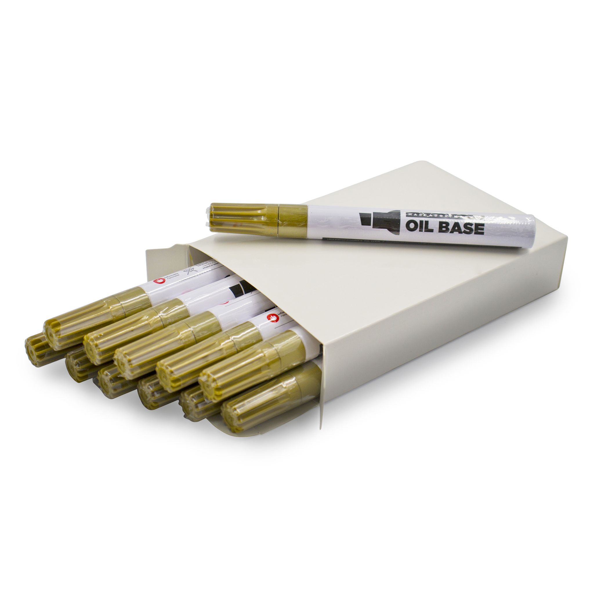 MARCADOR DE ACEITE COLOR DORADO 12 PIEZAS