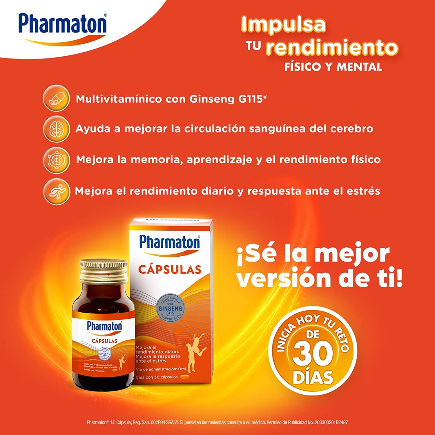 Pharmaton Multvitaminico Con Ginseng G115 - 30 Capsulas