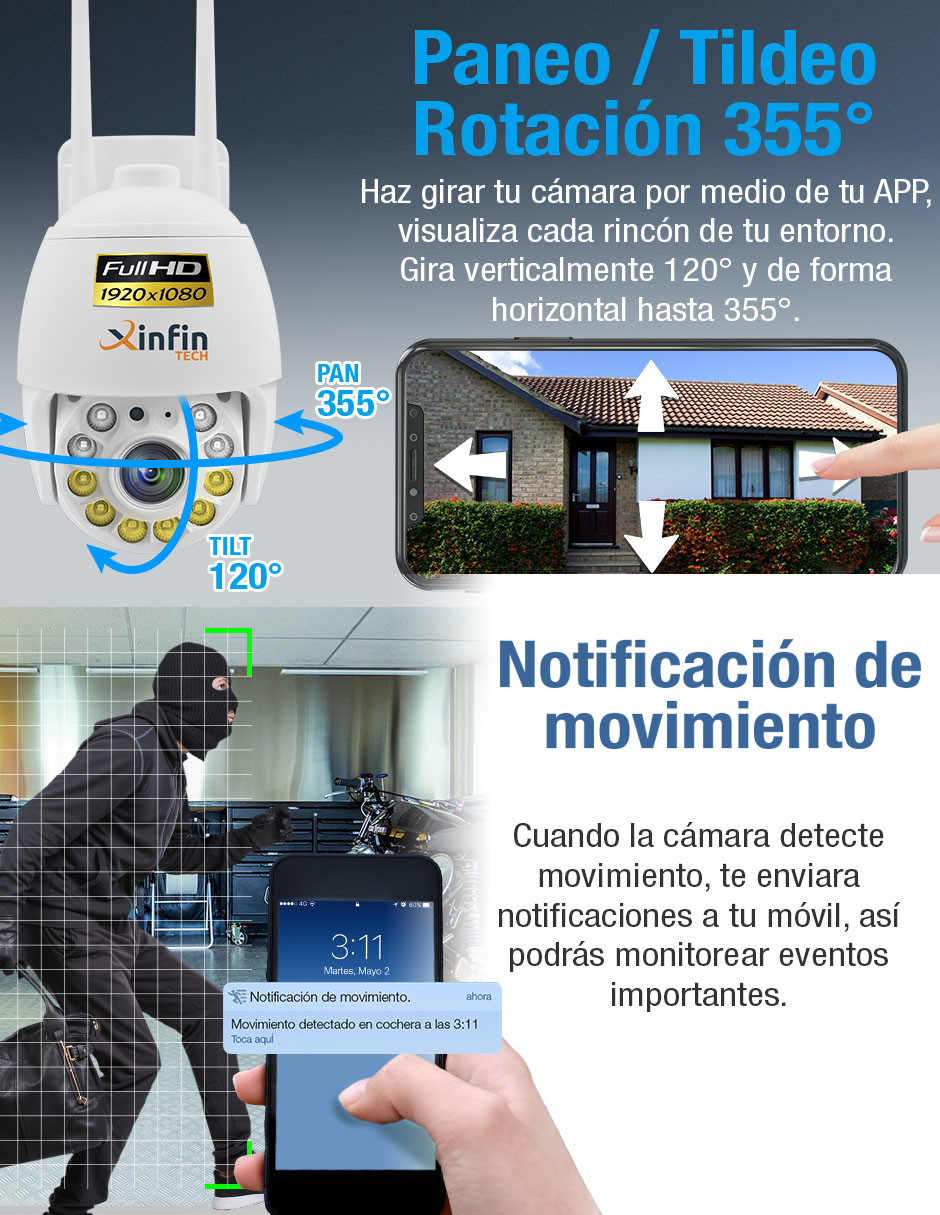 Camara Seguridad Robotica-av29b + Camara Domo- St56