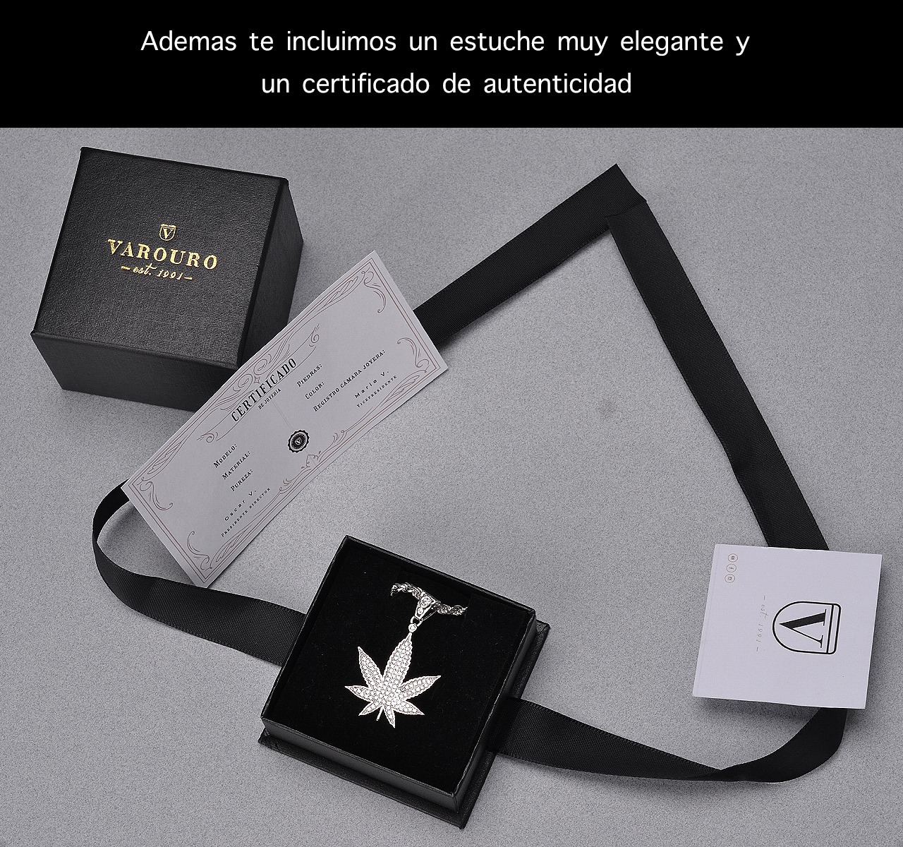 Dije Hoja Cannabis Cadena Torzal Plata 925 Italia + Estuche.