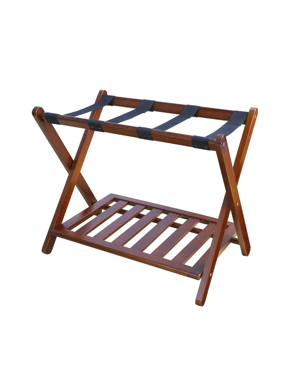 Porta Maletas Casual Home Plegable Color Nogal con Zapatera