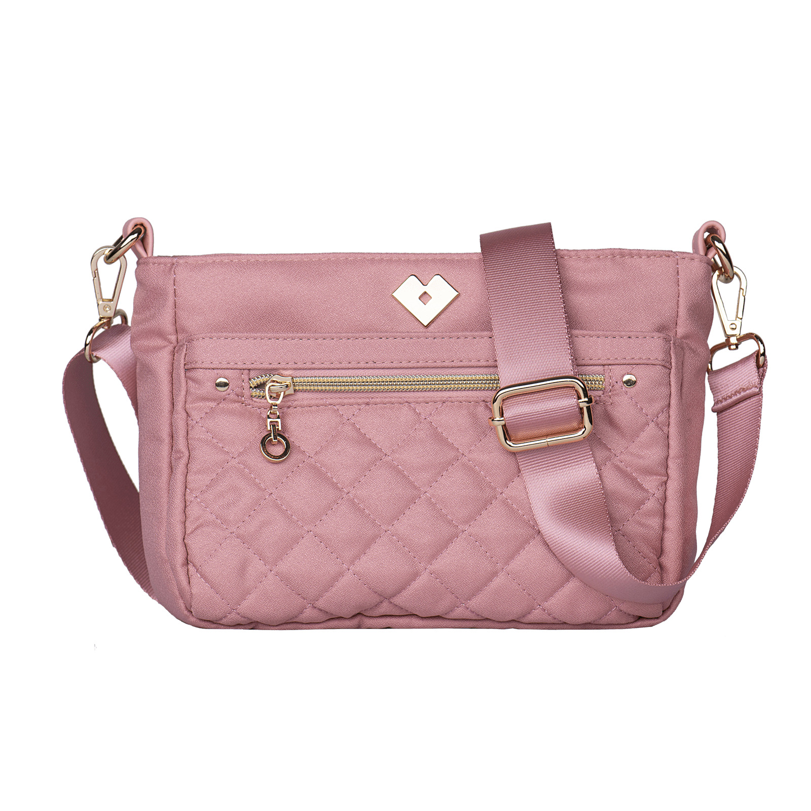 LuckyLy Bolsa Crossbody de Mujer, estilo Bolsa Bandolera de Mano y al Hombro tipo Mensajero de Viaje, Modelo Jenny, Rosa